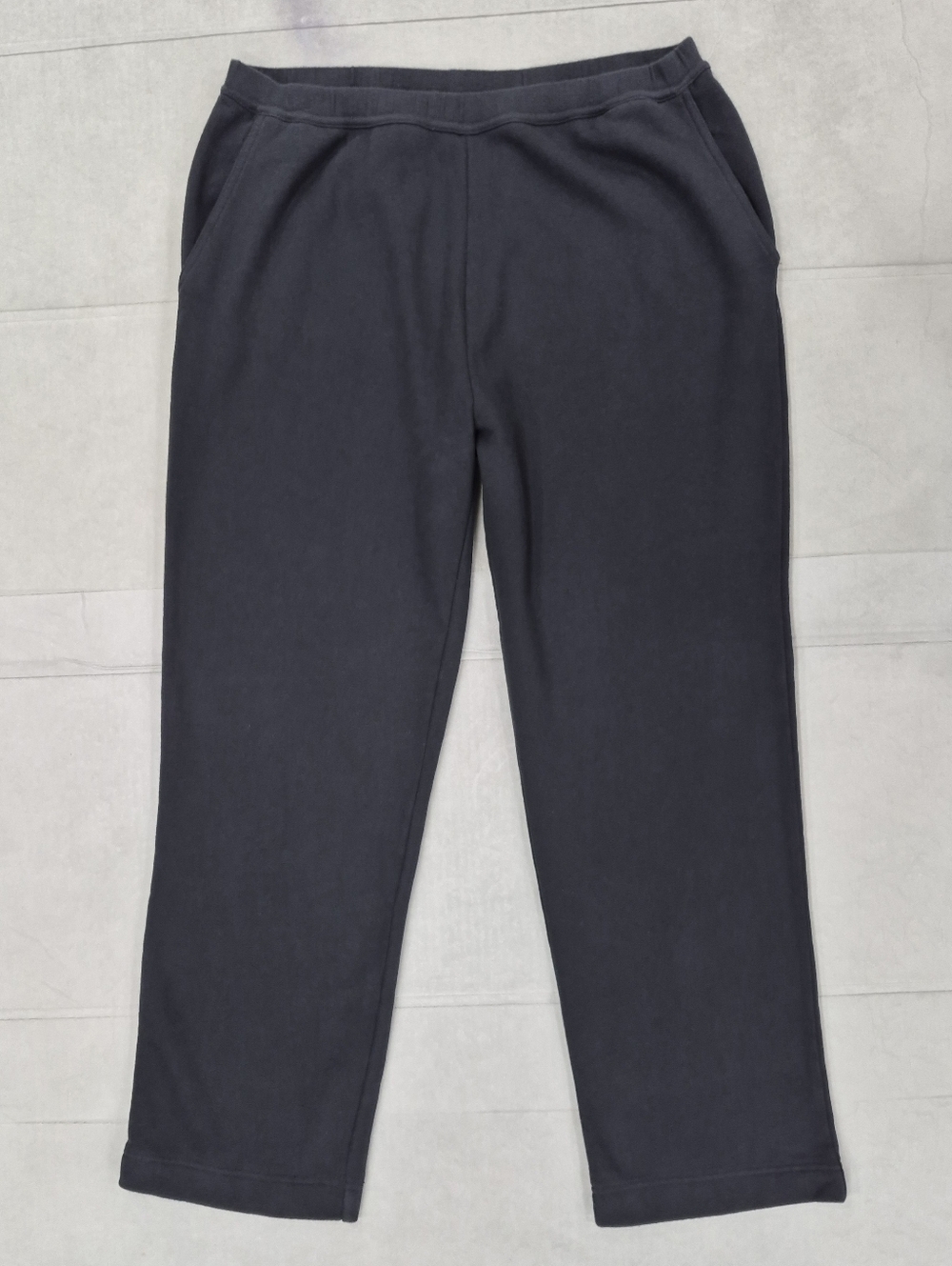 LL Bean sweat pants women's Large Petite black Pima cotton knit pull on pockets